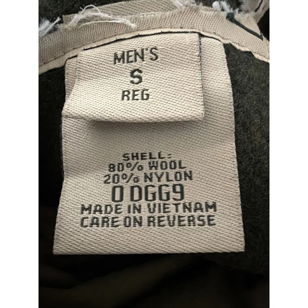 LL Bean Green Wool Cruiser Jacket Field Coat Hunting Quilted Removable Shell